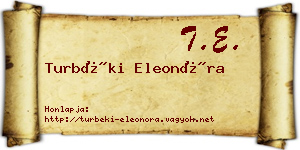 Turbéki Eleonóra névjegykártya